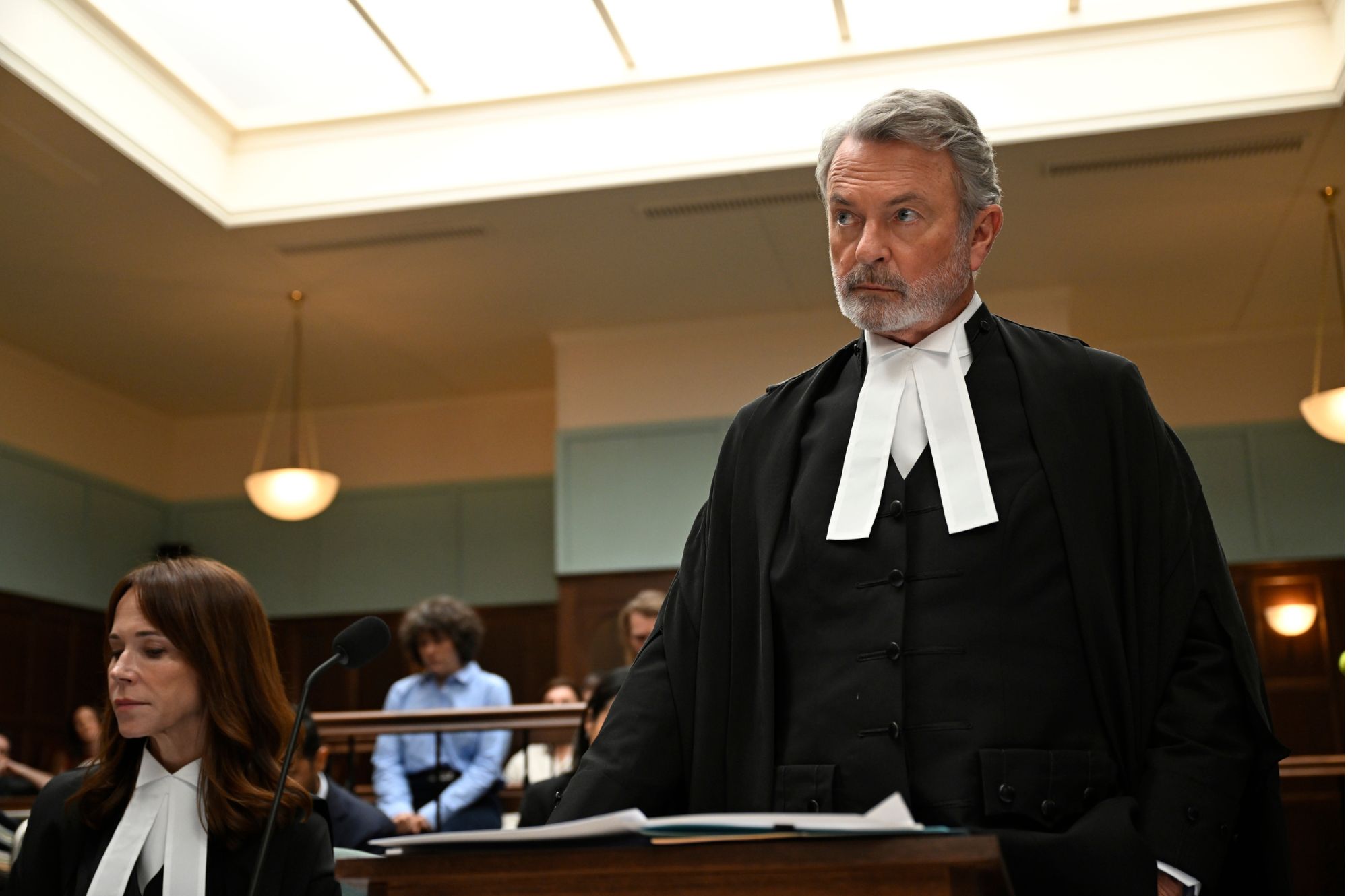 Sam Neill on the set on The Twelve Season 2.