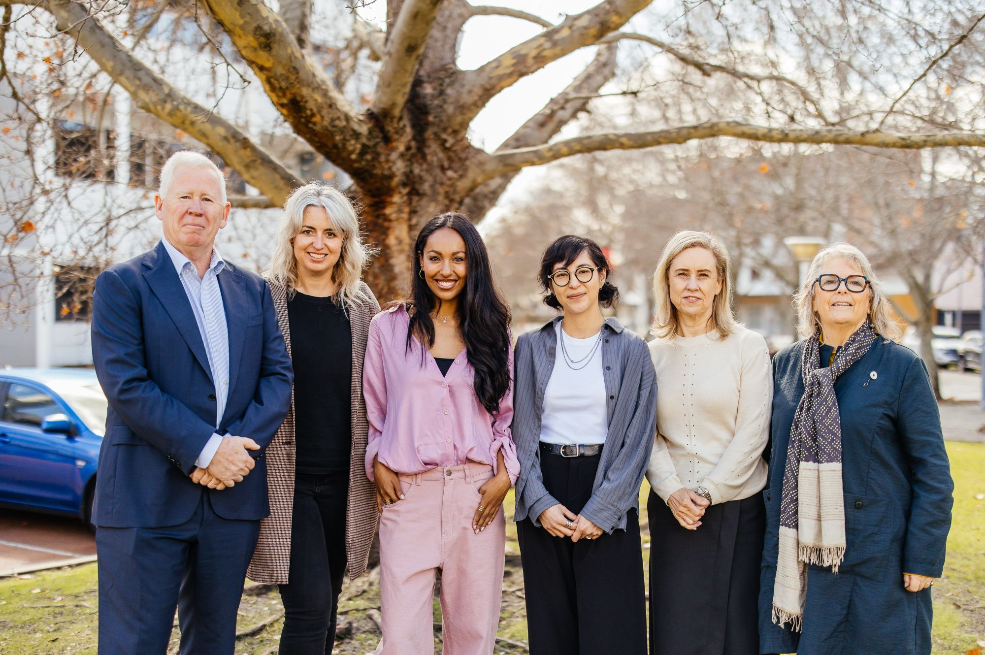 Screenwest Chair John Driscoll, Screenwest Head of Scripted Tenille Kennedy, Yasmin Kassim, Charmaine Murray, Creative Industries Minister Simone McGurk, Lotterywest Board Member June Moorhouse. Photo by Tori Lill.