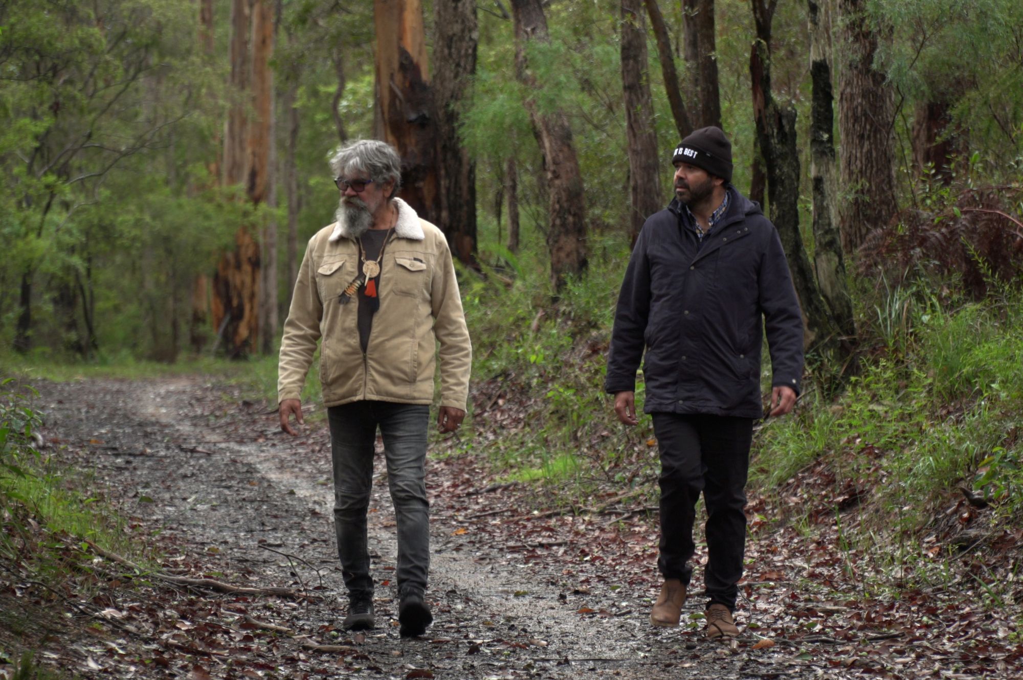 Wayne and Iszaac Webb listening for forest red tails, Margaret RIver. Photo by Richard Todd. Wayne and Iszaac Webb listening for forest red tails, Margaret RIver. Photo by Richard Todd.
