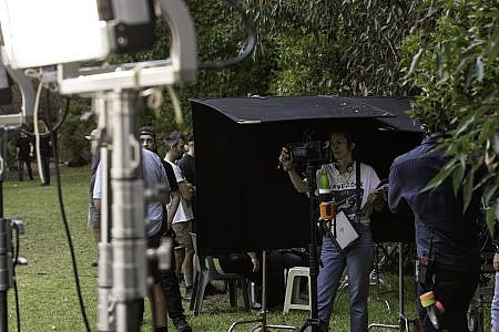 Zoe Pepper and crew, filming Birthright in WA. Credit Marnie Richardson.